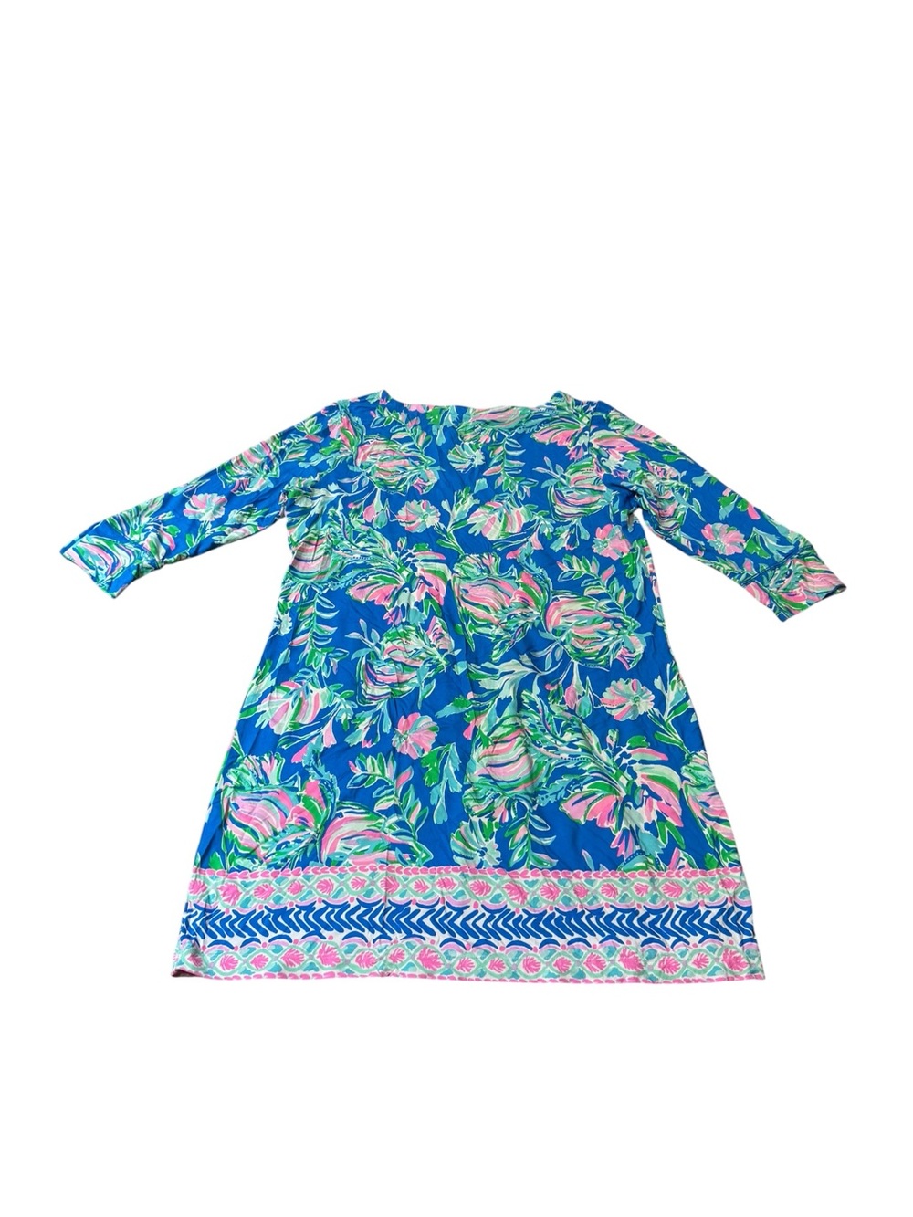 Lilly Pulitzer Blue Pink Green Floral Shift Dress HTF RARE XXL - Picture 2 of 6